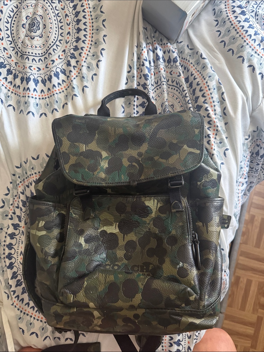 Coach League Flap Backpack with Camo Print - Style C5288